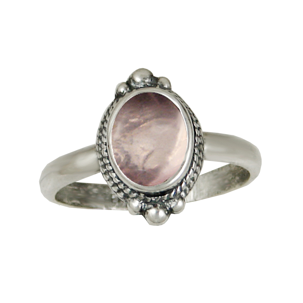 Sterling Silver Ring With Rose Quartz Size 9